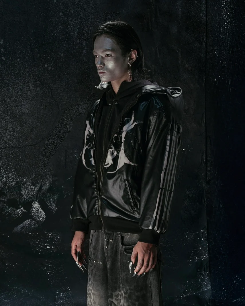 "BBY TECHBOI" 2 LAYER LEATHER SHELL HOODED JACKET - Image 7