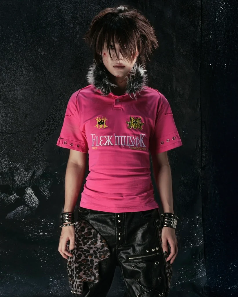 "BBY TECHBOI" FUR PINK POLO - Image 3