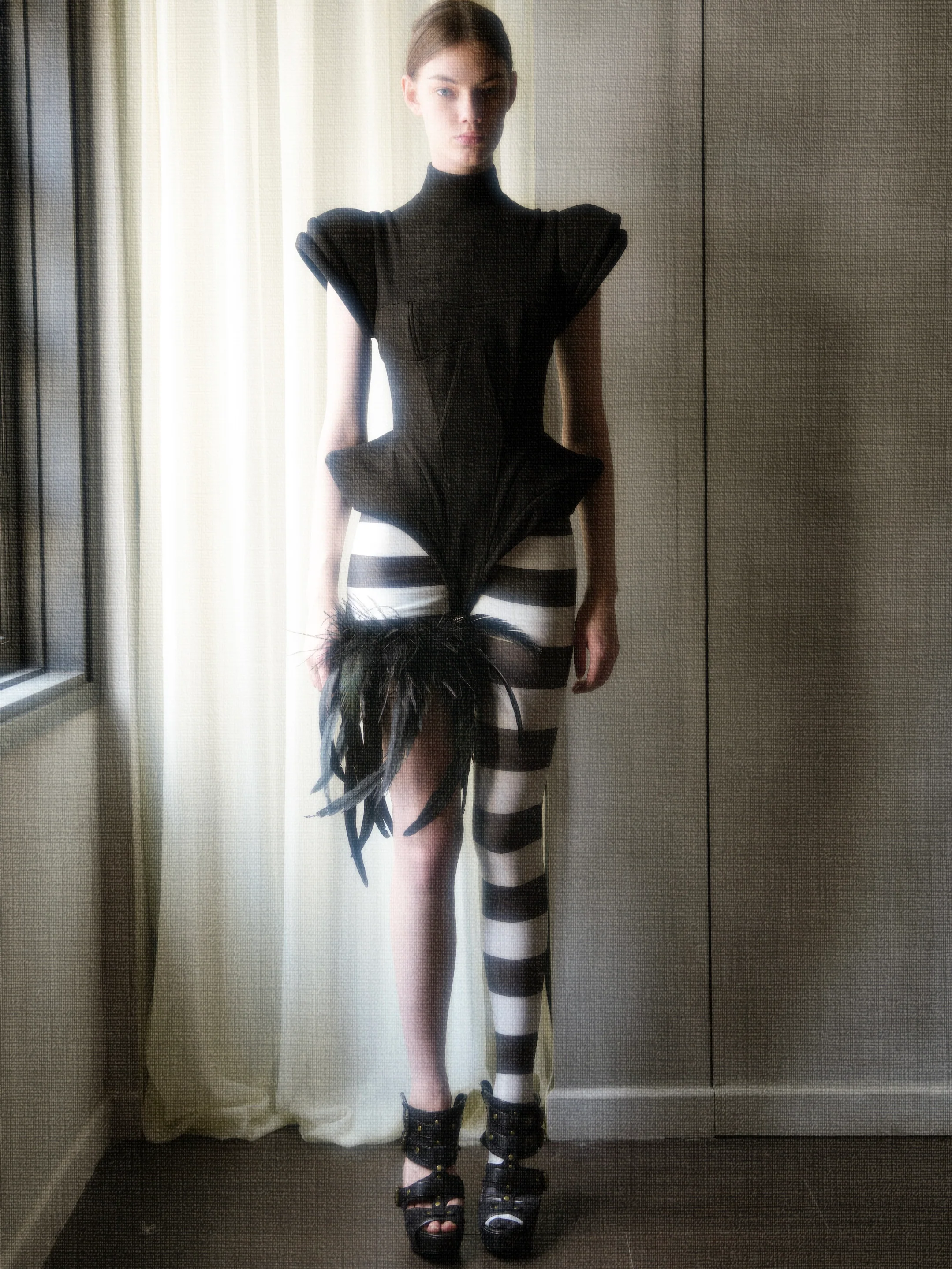 BLACK RITUAL STRIPE LEGGINGS - Image 3