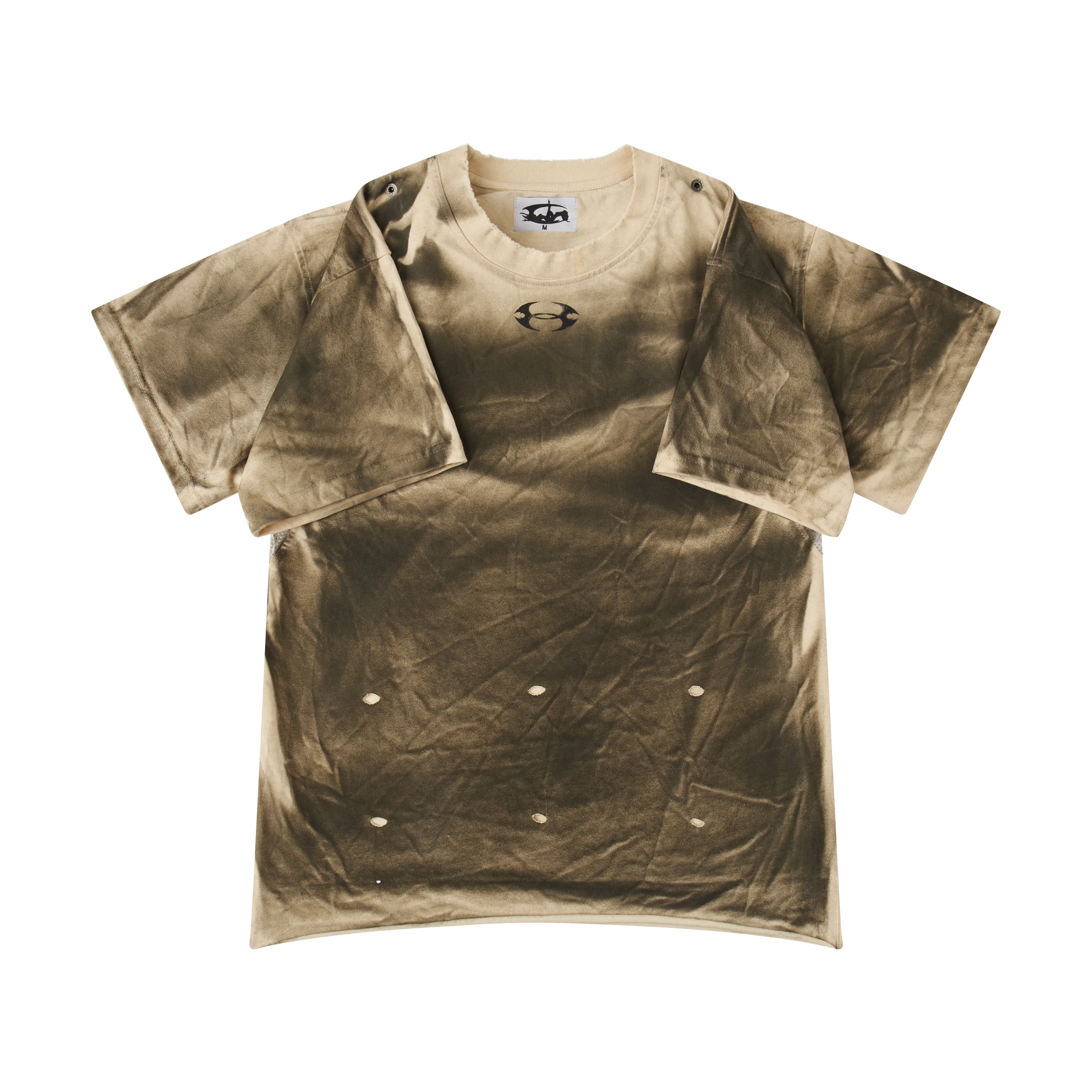 "CHAOS GIRL" WAXED BROWN T SHIRT - Image 2