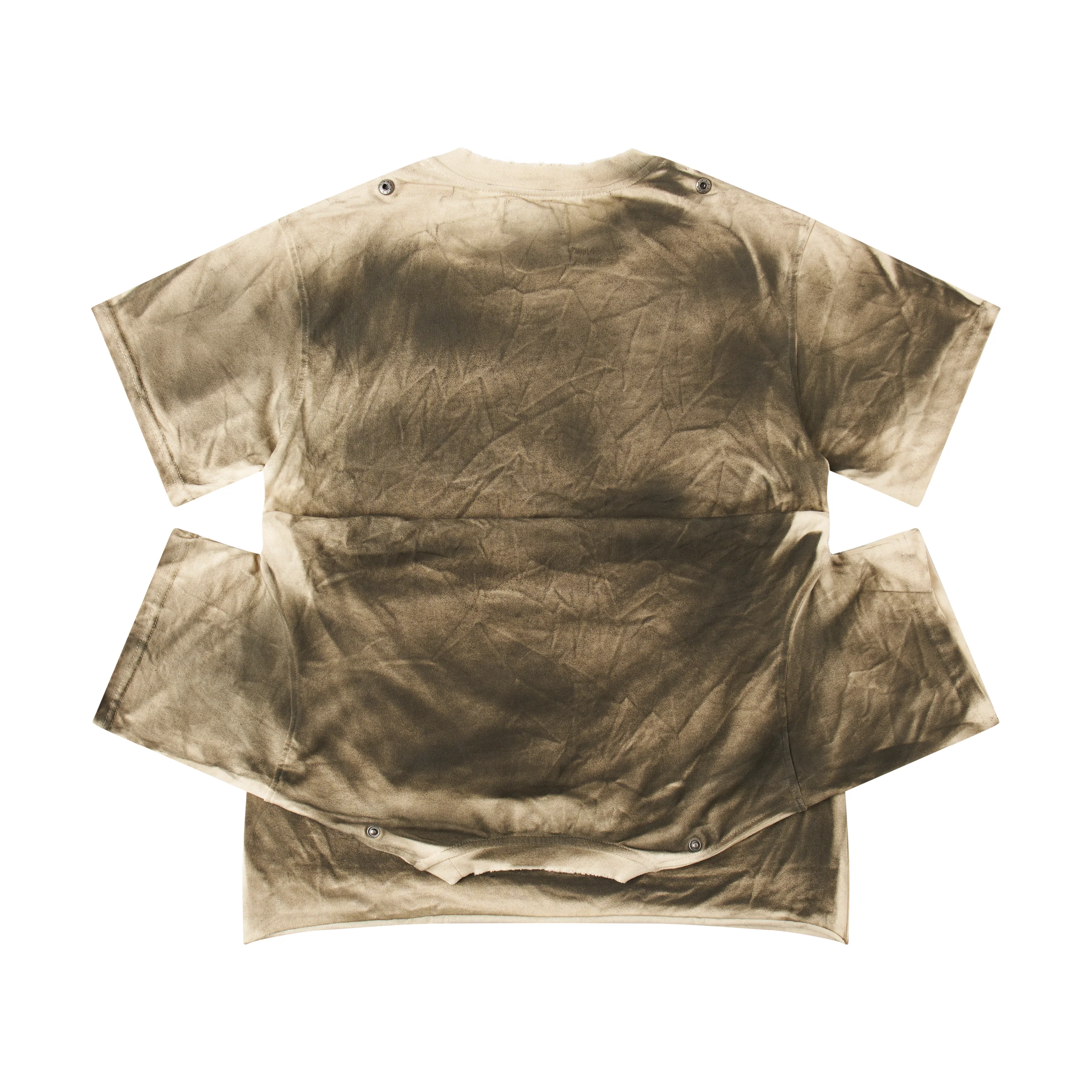"CHAOS GIRL" WAXED BROWN T SHIRT - Image 3