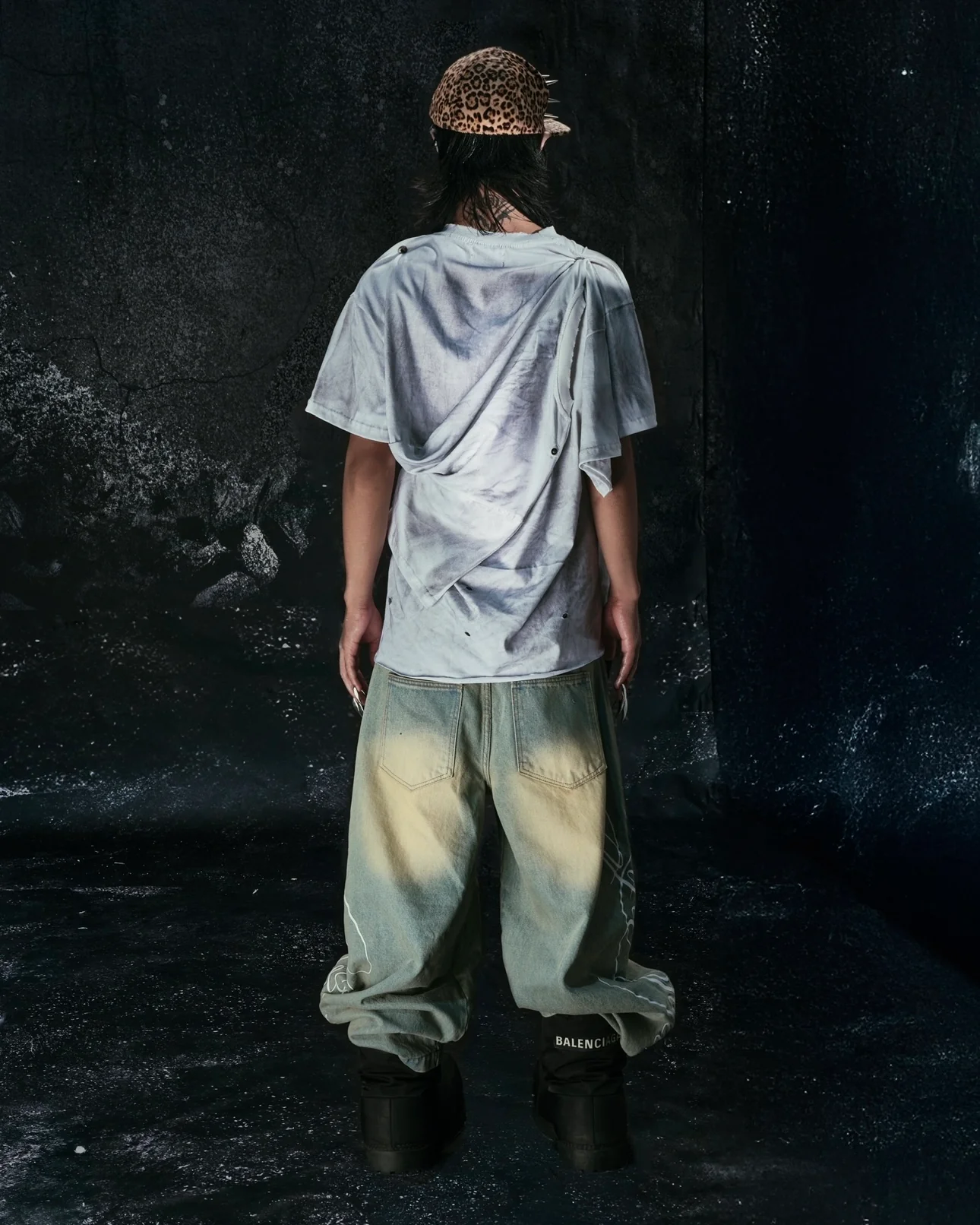 "CHAOS GIRL" WHITE WAXED T SHIRT - Image 7