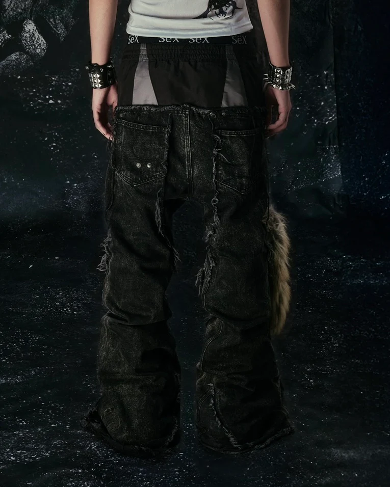COZY25 TRIPPLE LAYER WAXED FLARED JEANS - Image 6