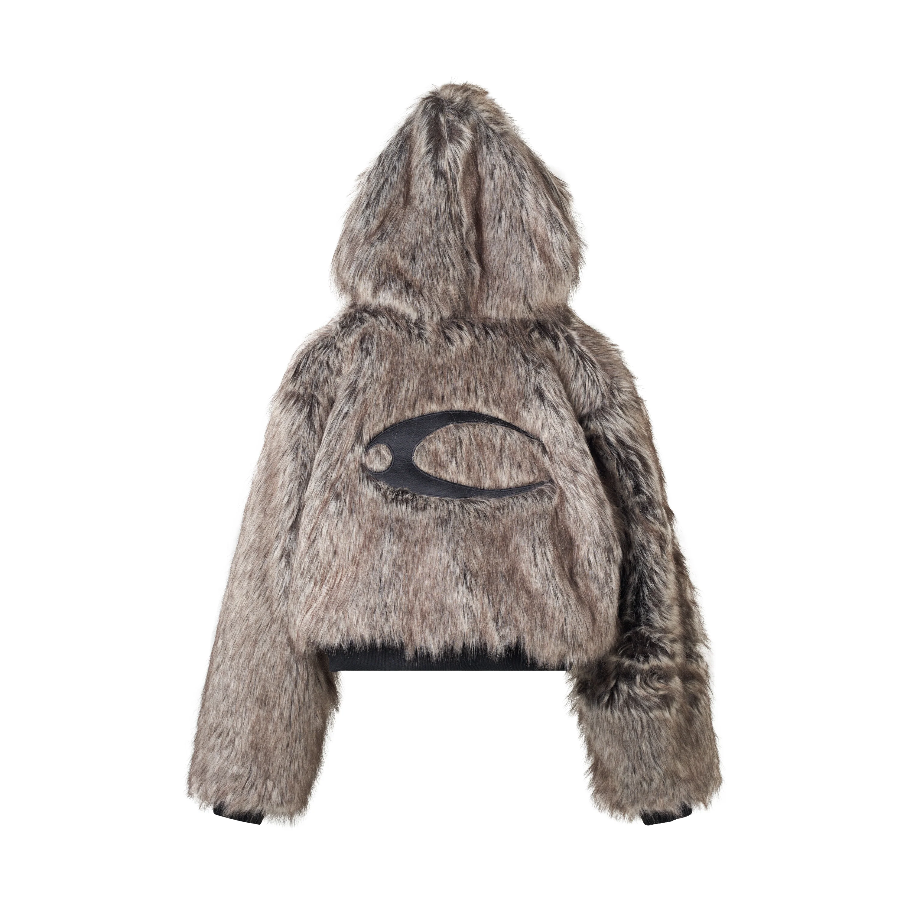CZ FAUX FUR REVERSIBLE CROPPED JACKET ( BEIGE ) - Image 7