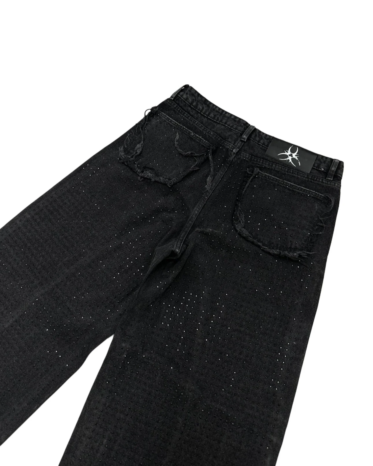 CZ RHINESTONE WASHED JEANS - Image 4