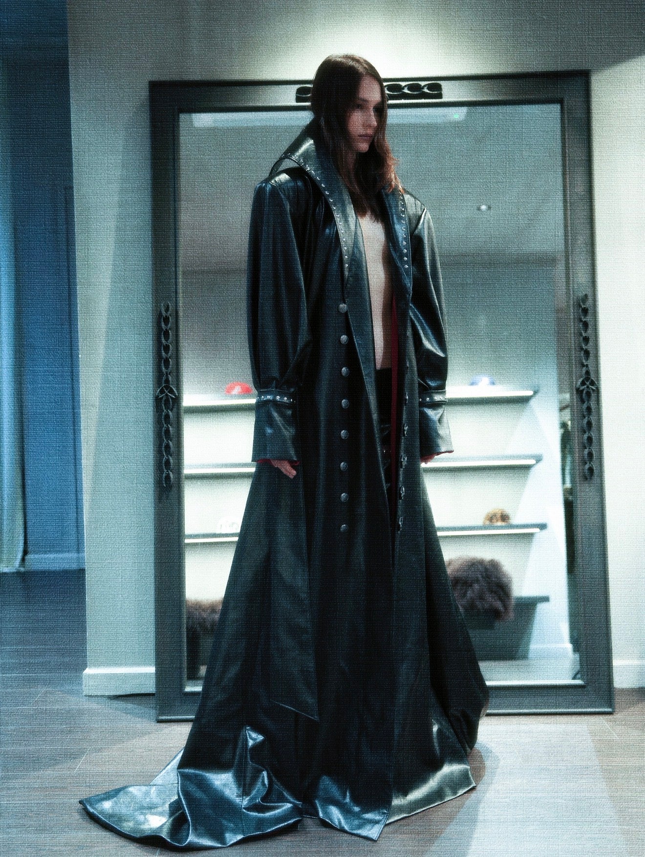 “DARK REQUIEM” Leather Trench Coat - Image 10