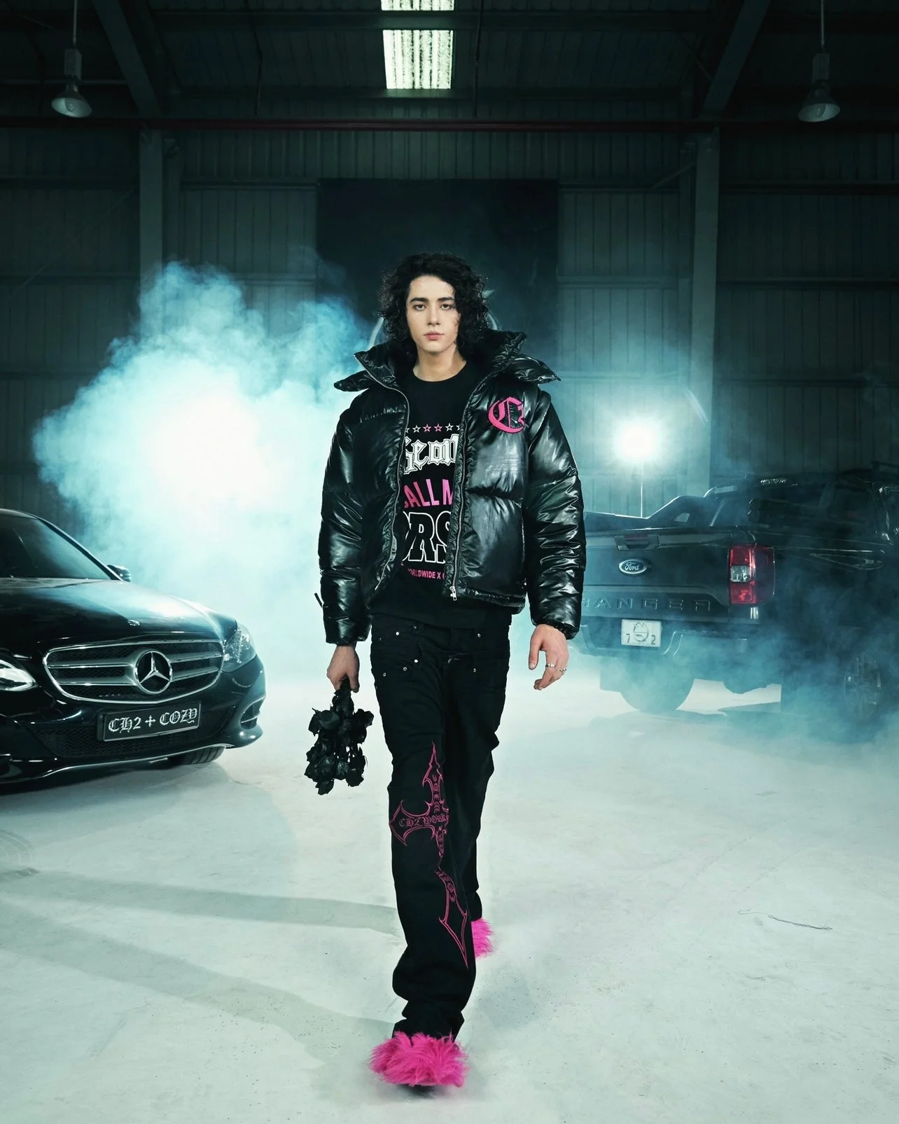 DOUBLE C CROSS BLACK FLARE JEANS (COZY X CH2) - Image 3