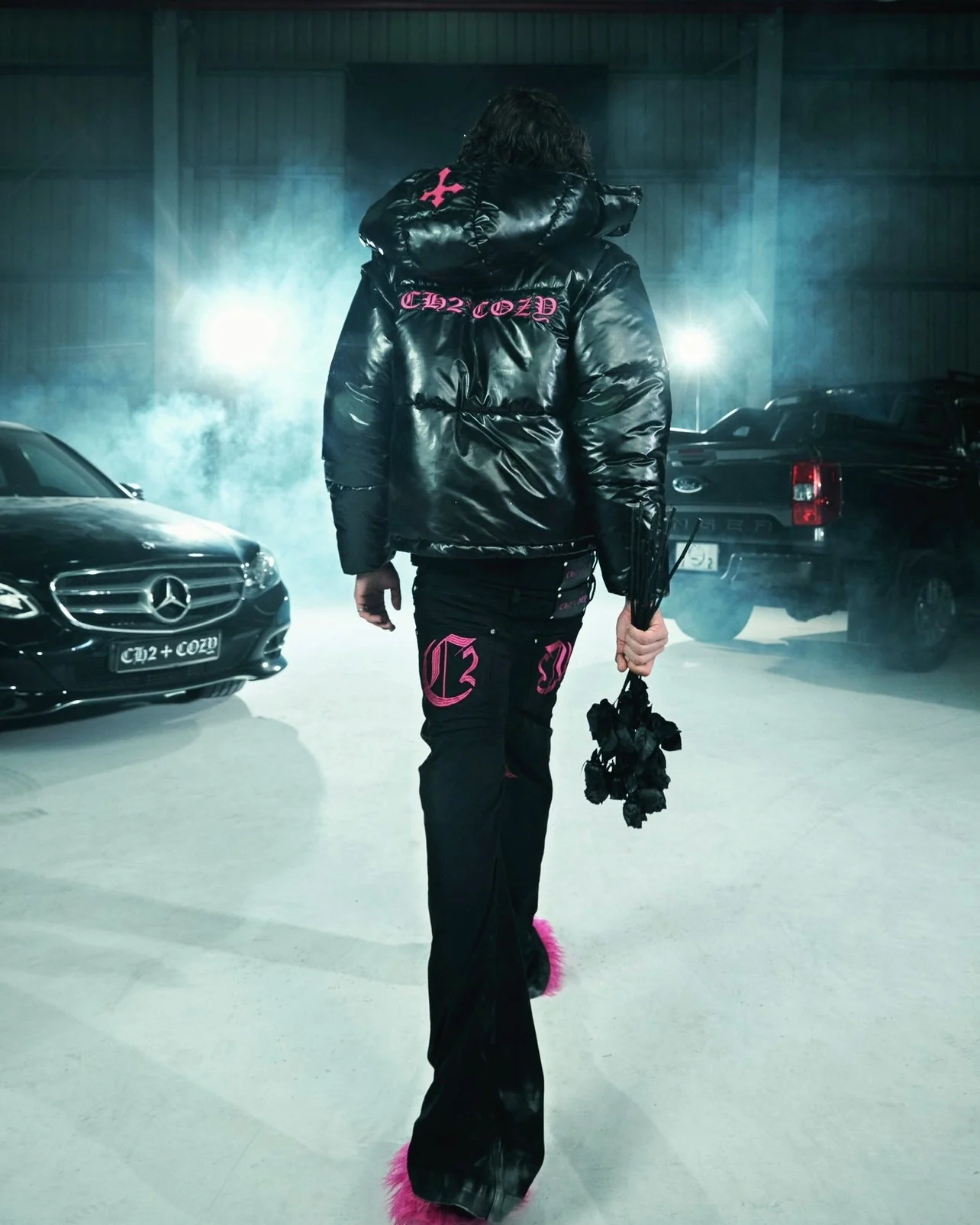 DOUBLE C CROSS BLACK FLARE JEANS (COZY X CH2) - Image 4