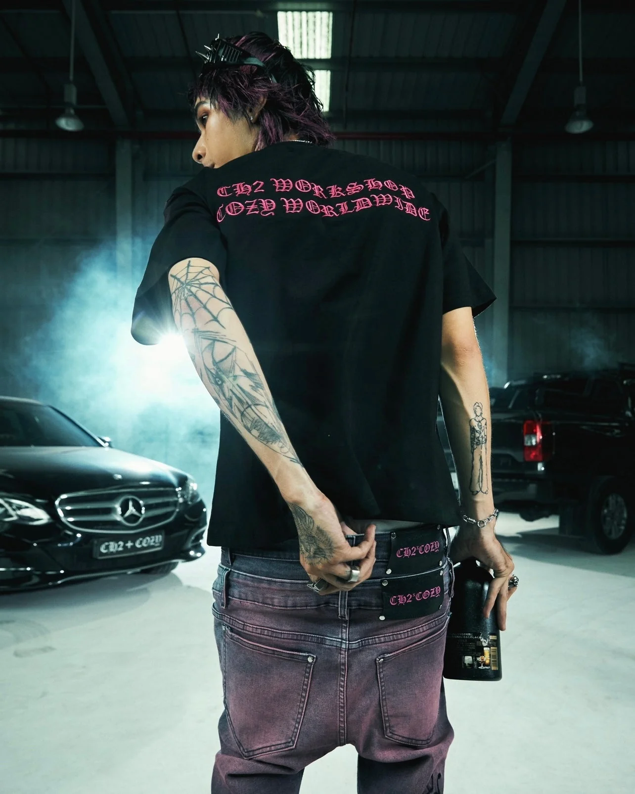 DOUBLE C CROSS PINK FLARE JEANS ( COZY X CH2) - Image 7
