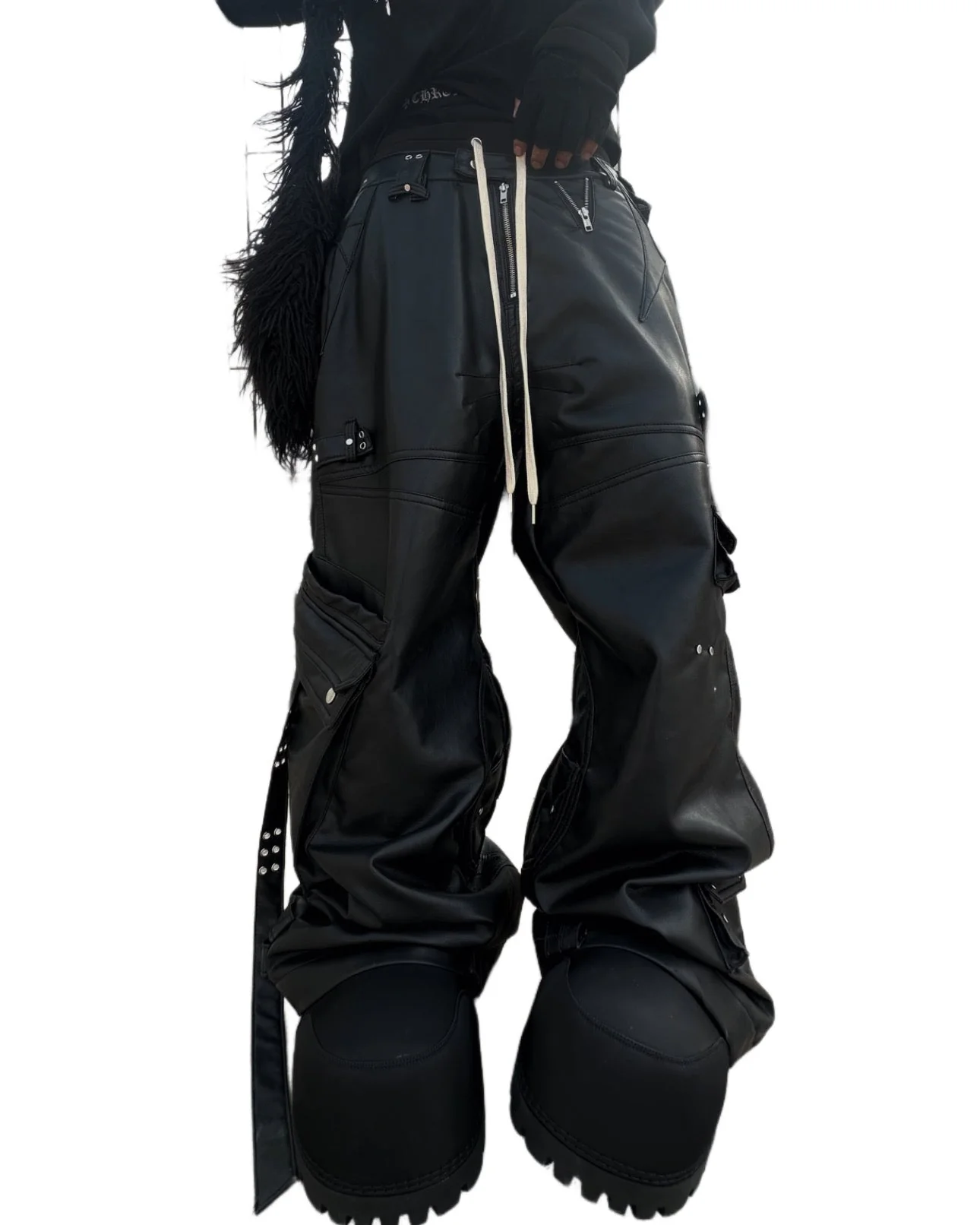 GHIDØRAH CHAØS LEATHER CARGO PANTS - Image 6