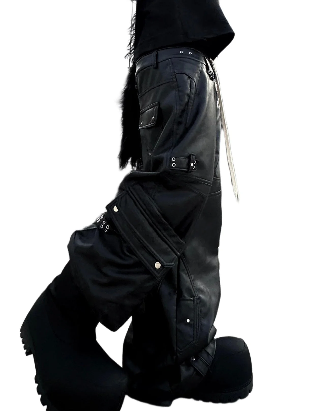 GHIDØRAH CHAØS LEATHER CARGO PANTS - Image 7