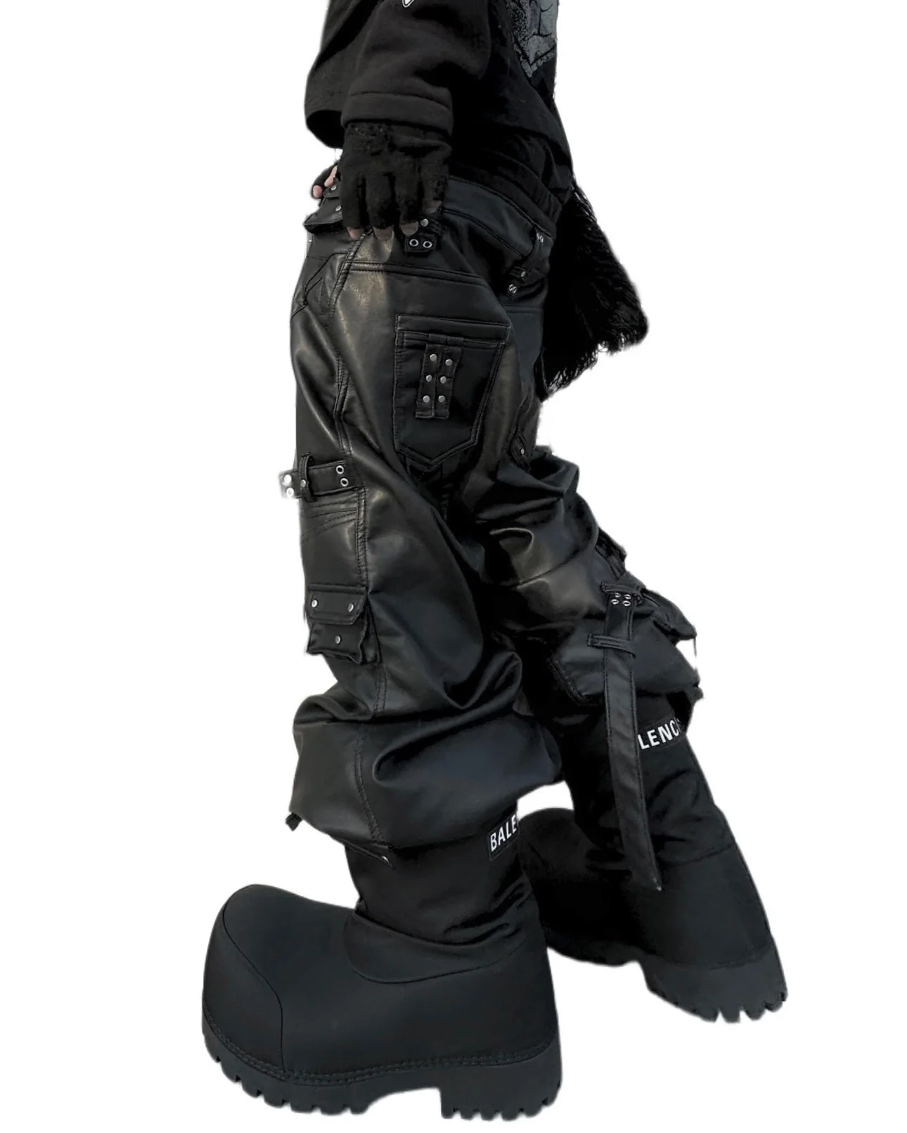 GHIDØRAH CHAØS LEATHER CARGO PANTS - Image 8