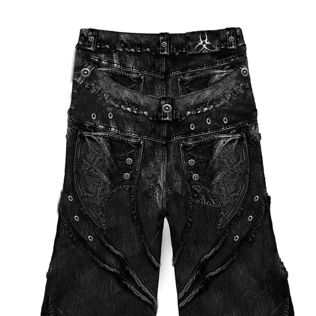 00 KNIGHT CLUB BAGGY FLARE JEANS - Image 4