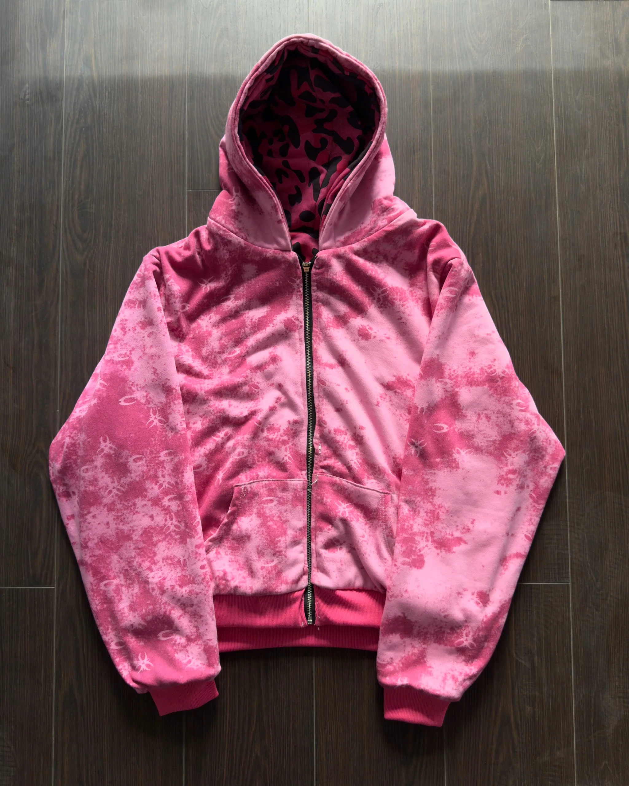 PINK GLAMOUR STUDDED 2SIDES HOODZIP - Image 6