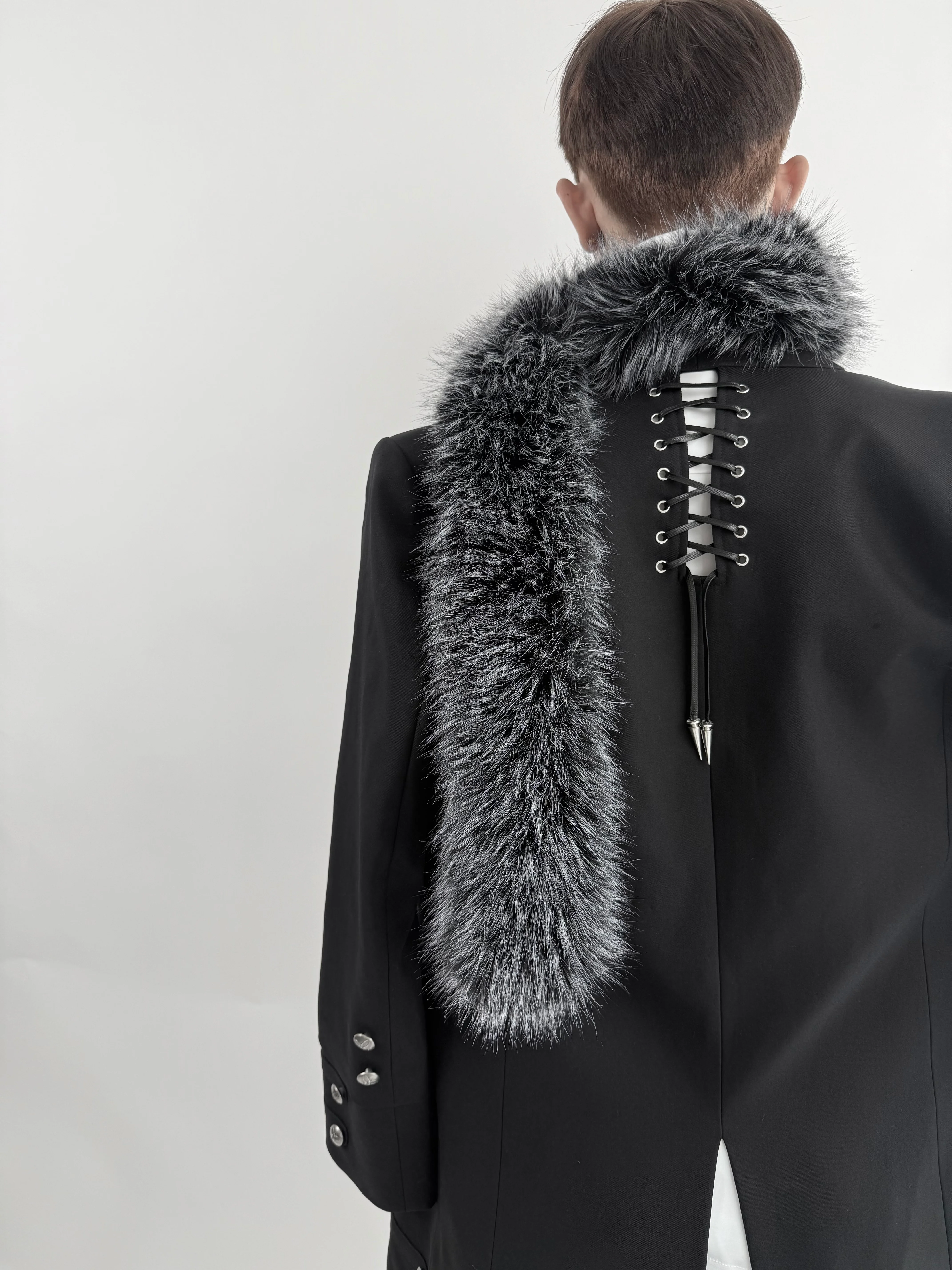 Silent Eclipse Fur Long Coat - Image 5
