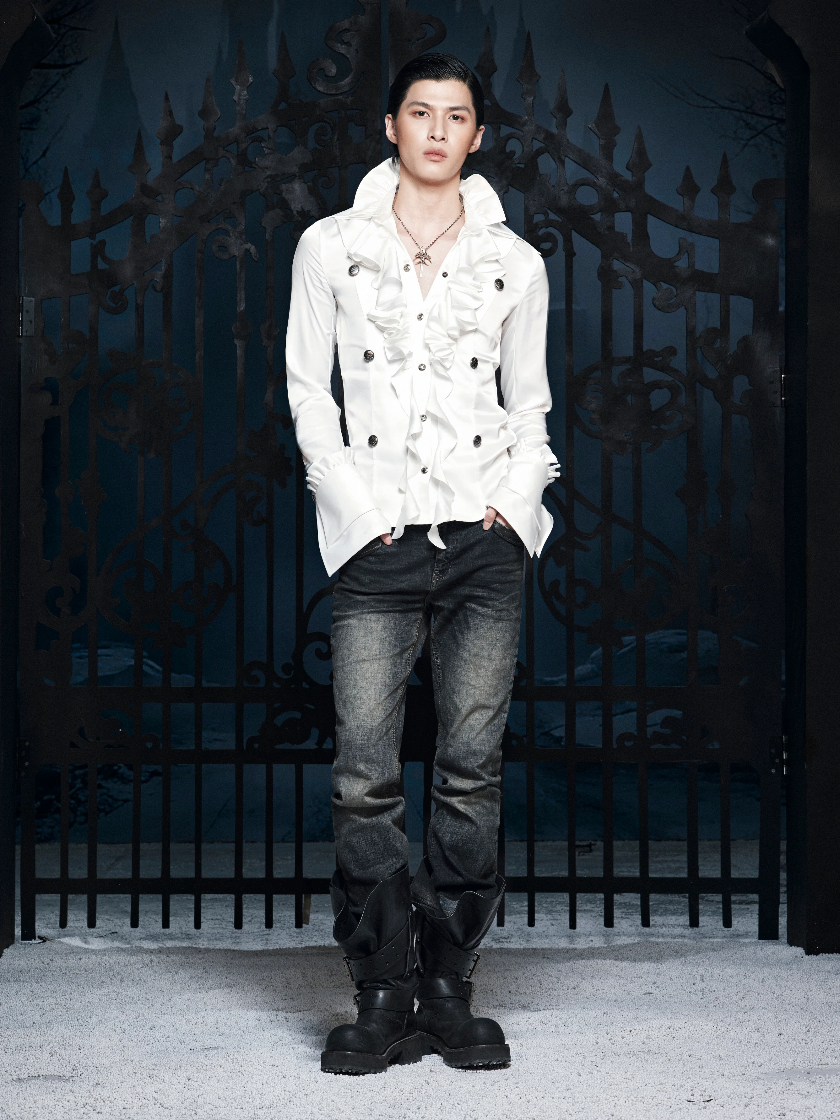 SILENT V COURT RUFFLE SHIRT - Image 4