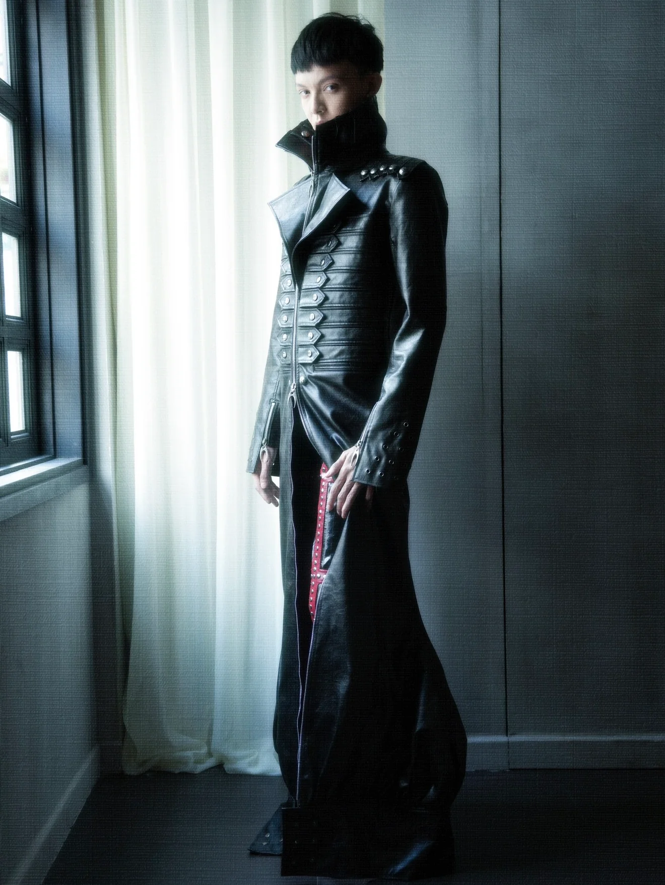 SL Black Ascendant Leather Long-Coat - Image 2