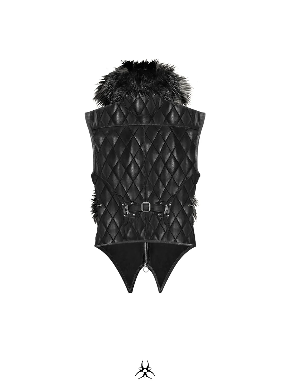 SL Black Covenant Fur Leather Vest - Image 2