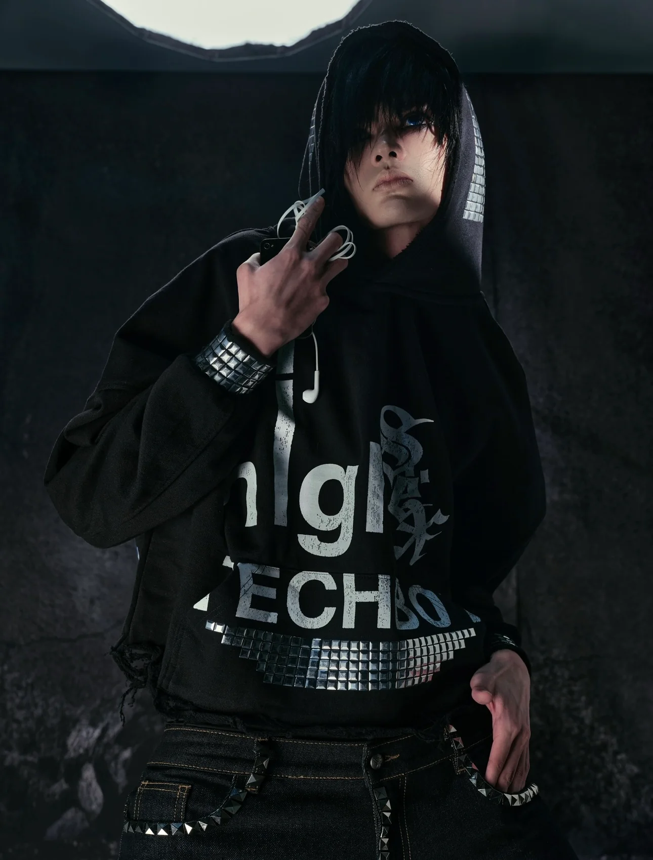 "TECH B0Y" STUDDED HOODIE - Image 4