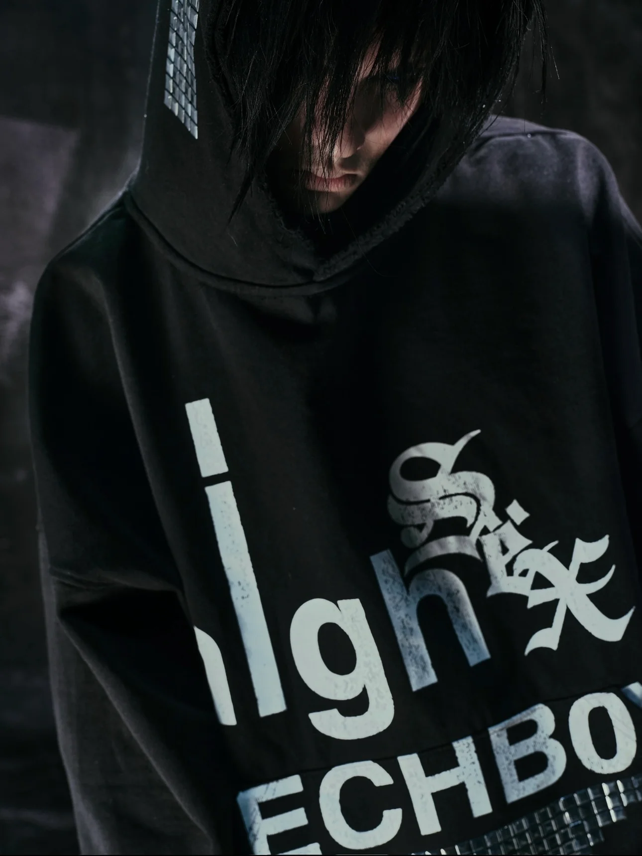 "TECH B0Y" STUDDED HOODIE - Image 9