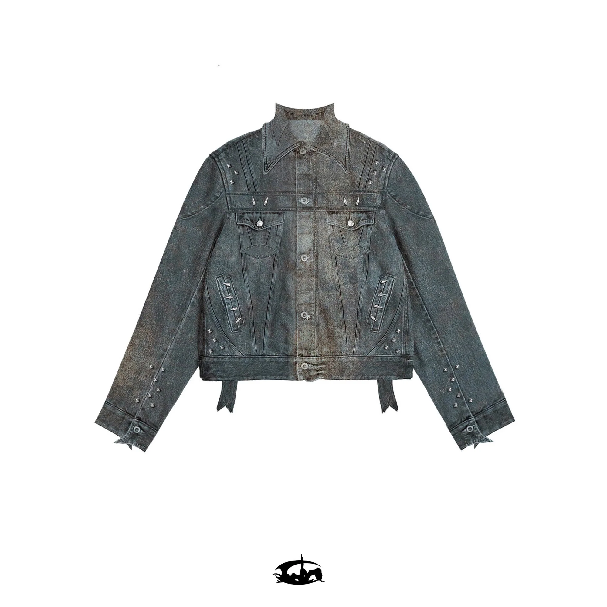 "MORE CHAOS" SPIKED JAPANESE DENIM SET - Image 5
